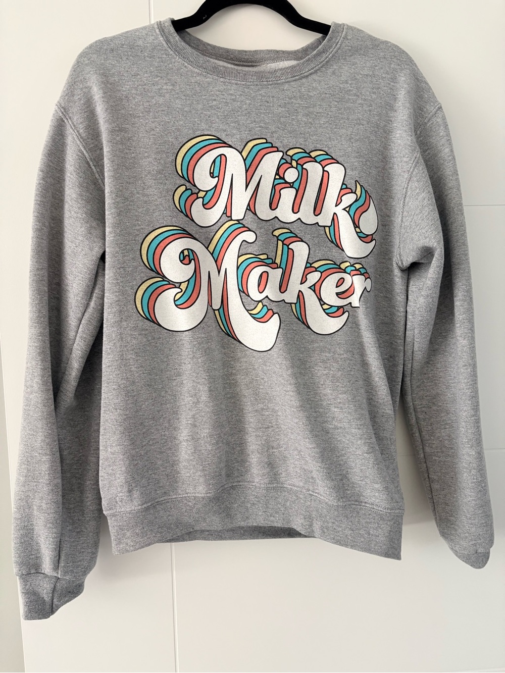 Milk Maker Grey Graphic Crewneck Sweatshirt